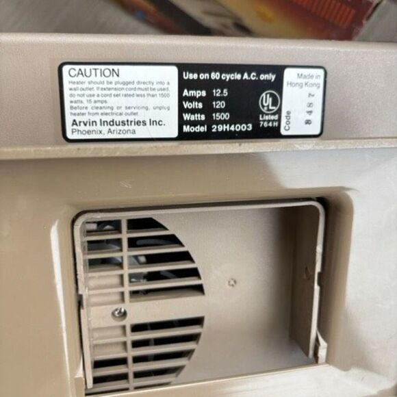 Vintage Arvin 29H40 Heat Fan Electric Convection Heater *Nice* - Picture 6 of 12